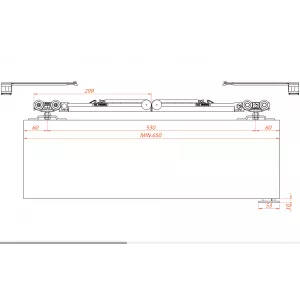 Комплект роликов для дверного полотна ECO SLIDING SET 3 80kg NEW два доводчика